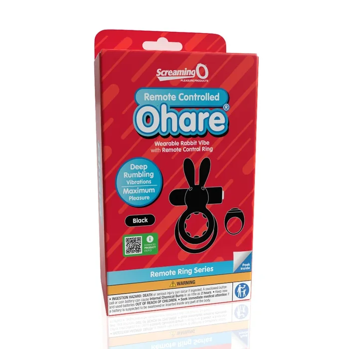 Screaming O Remote Controlled Ohare Vibrating Ring – Black